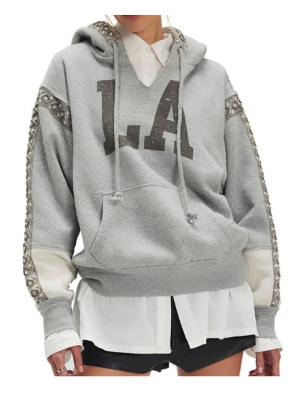 NWT! Free Pepple Midnight Sparkle Embellished Graphic Hoodie. Size S